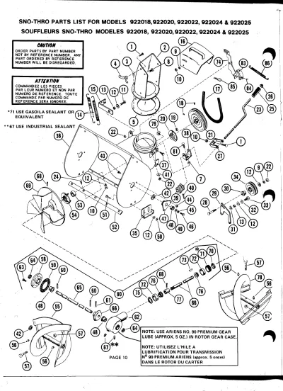1969–1978 Ariens 22000 Series Sno-Thro Parts & Service Manual (P/N 000138A)