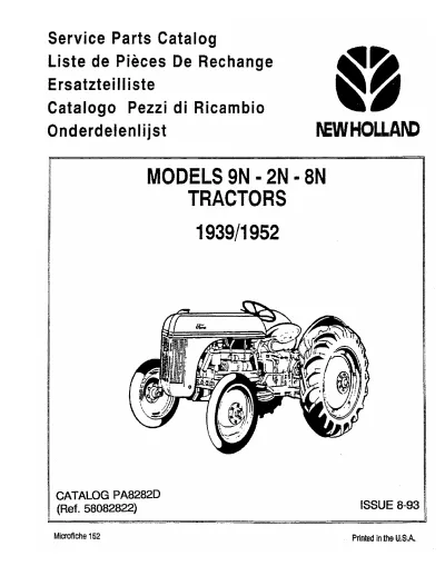 Preview: Ford 9N, 2N & 8N Tractor 1939–1952 Parts Catalog (P/N PA8282D)