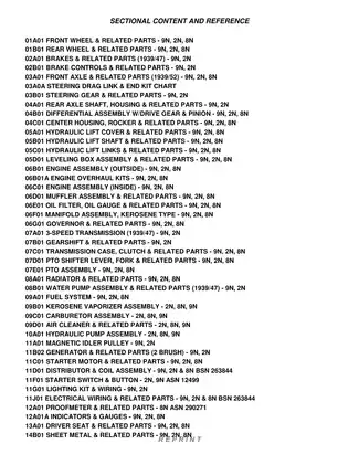 New Holland 2N 8N Tractor Parts Catalog (1939-1952) - Comprehensive Service Manual Preview image 4
