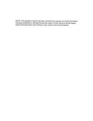 Ford 8N Tractor Operator’s Manual - Comprehensive Guide for Efficient Operation Preview image 3