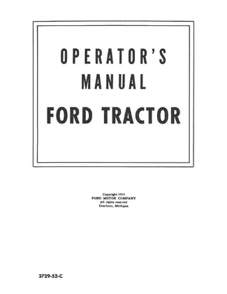 Ford 8N, 9N, and 2N Tractor Operator’s Manual - Comprehensive Guide (1952) Preview image 4