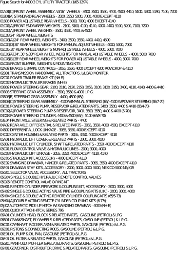 Preview: Ford 4400 3 Cylinder Utility Tractor Parts List 1965–1974 Tractor Manual