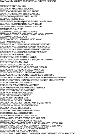 Preview: Ford 5030 & 4830 Tractor Parts Catalog, 1990–1998