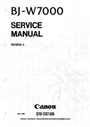 Canon BJ-W7000 Bubble Jet Printer Service Manual Preview image 1