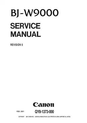 Canon BJ-W9000 Service Manual - Comprehensive Guide for Maintenance and Repair Preview image 1