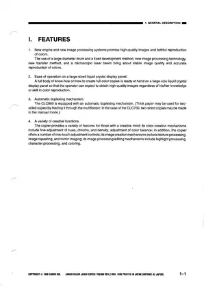 Canon Color Laser Copier 700/800 Service Manual - Comprehensive Repair Guide Preview image 2