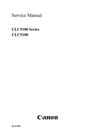 Preview: 2003 Canon CLC5100 Series Service Manual