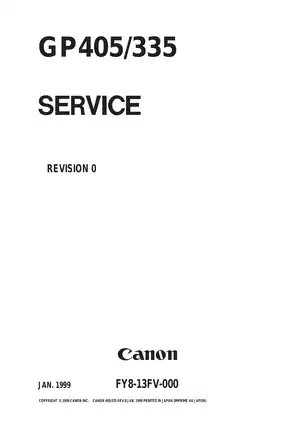 Canon GP405/335 Service Manual - Comprehensive Guide for Technicians
