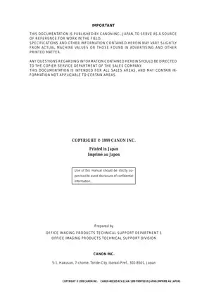 Canon GP405/335 Service Manual - Comprehensive Guide for Technicians Preview image 2