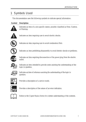 Canon IR2200, IR2800, IR3300 monochrome multifunction copier service manual Preview image 3