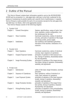 Canon IR2200, IR2800, IR3300 monochrome multifunction copier service manual Preview image 4