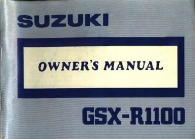 Preview: Suzuki GSX-R1100 Owner's Manual 1989–1992 (P/N  99011-40C50-03A)