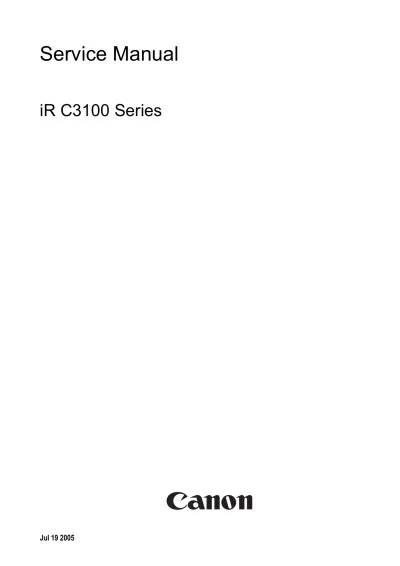 Preview: Canon IR C3100 Series (C2570 and C3170) 2005 Service Manual (P/N DU7-3113-000)