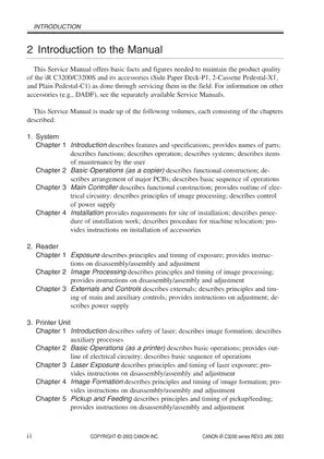 Canon iR C3200 series copier service manual Preview image 4