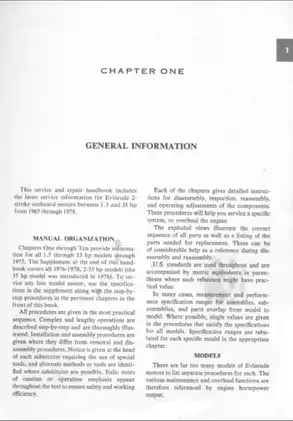 1965-1978 Johnson Evinrude 1,5 hp to 35 hp outboard motor service repair handbook Preview image 3