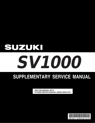 Preview: 2003 Suzuki SV1000 Supplementary Service Manual (P/N P/N 99500-39250-03E)
