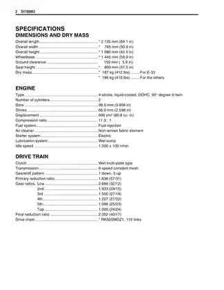 2003-2004 Suzuki SV1000S service manual Preview image 3