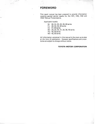 1967-1975 Toyota Land Cruiser H41, H42, H50 H55F repair manual Preview image 2