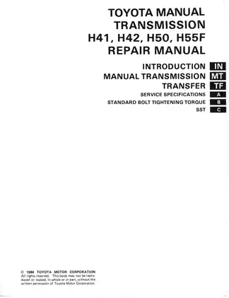 1967-1975 Toyota Land Cruiser H41, H42, H50 H55F repair manual Preview image 3