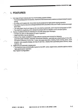 Canon NP-4050 copier service manual Preview image 2