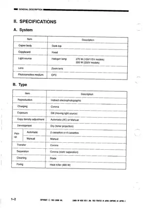 Canon NP-4050 copier service manual Preview image 3