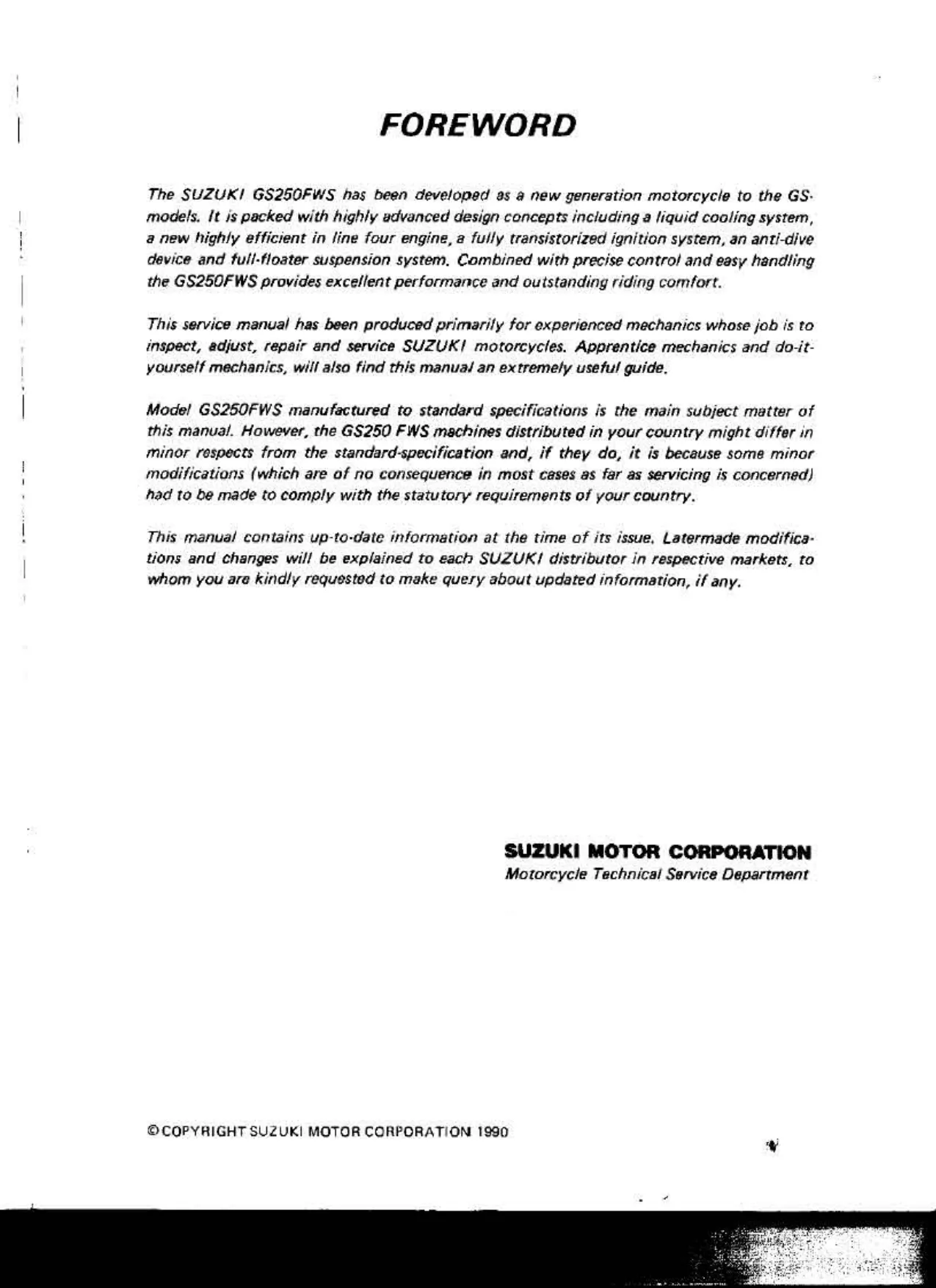 1986-1994 Suzuki GSX-R250, GSX250 service manual Preview image 2
