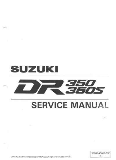 Preview: 1990–1999 Suzuki DR350 / DR350S / DR350SE Service Repair Manual (P/N 99500-43019-03E)