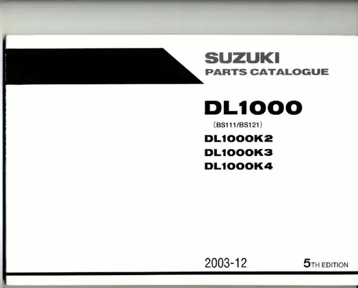 2003-2012 Suzuki DL 1000 V-Strom parts catalog, manual Preview image 1