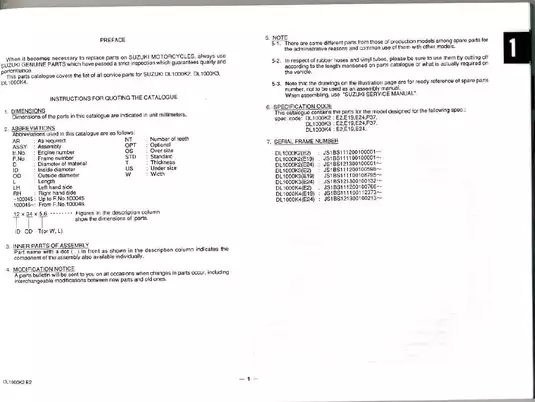 2003-2012 Suzuki DL 1000 V-Strom parts catalog, manual Preview image 5