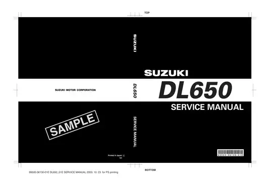 2004-2008 Suzuki DL650 V-Strom service manual