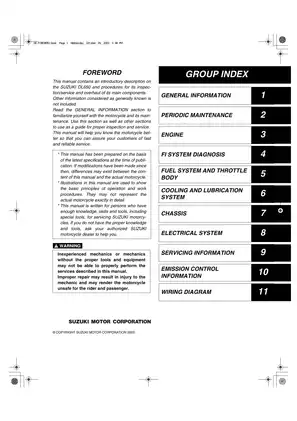 2004-2008 Suzuki DL650 V-Strom service manual Preview image 2