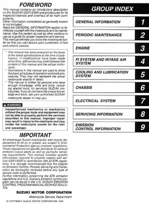 1999-2006 Suzuki GSX1300R Hayabusa repair, service manual Preview image 2