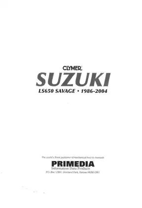Clymer Suzuki LS650 Savage 1986-2004 Manual - Service, Repair, Maintenance Preview image 2