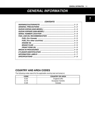 2005-2006 Suzuki GSF650, GSF650S Bandit service manual Preview image 5