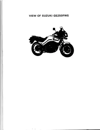 Suzuki GS250FWS Motorcycle Service Manual (1990) - Ultimate Repair Guide Preview image 3