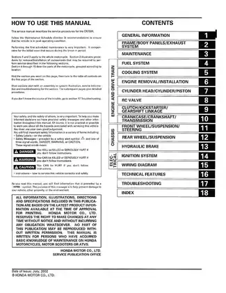Honda CR250R Service Manual (2002-2004) - Expert Maintenance & Repair Guide Preview image 3