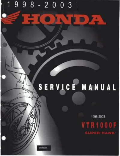 Preview: 1998–2003 Honda VTR1000F Super Hawk Service Manual (P/N 61MBB05)