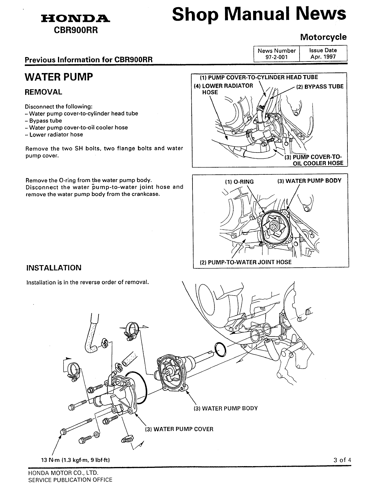 1996-1999 Honda CBR900RR, CBR 900, FireBlade manual Preview image 5