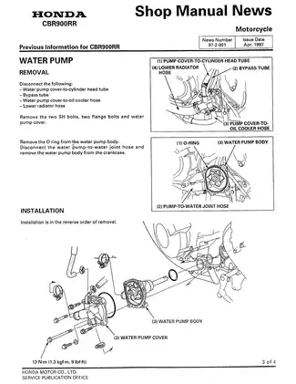 1996-1999 Honda CBR900RR, CBR 900, FireBlade manual Preview image 5