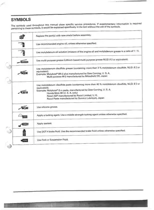 Honda Comprehensive Honda Motorcycle Service Manual (2000) manual preview page 4 - thumbnail