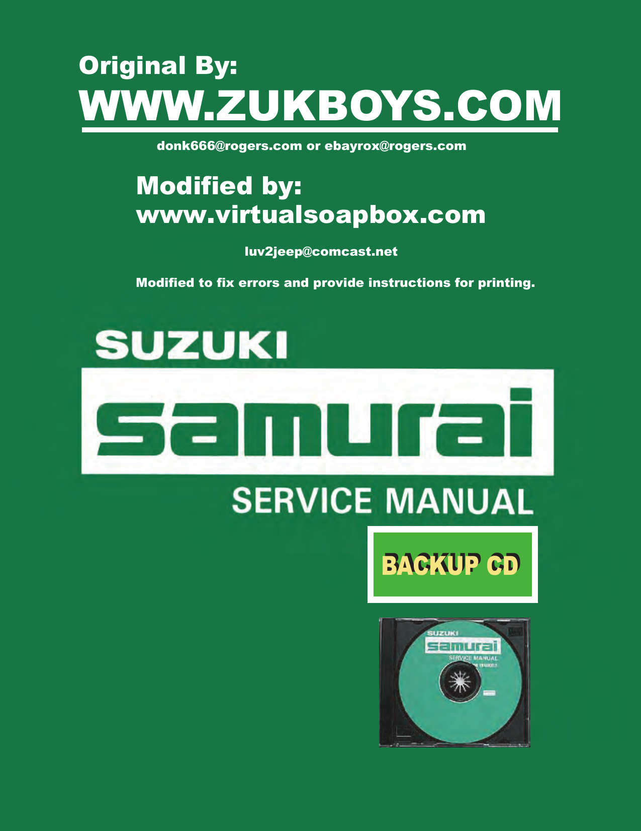 1987 Suzuki SJ Samurai service manual Preview image 6