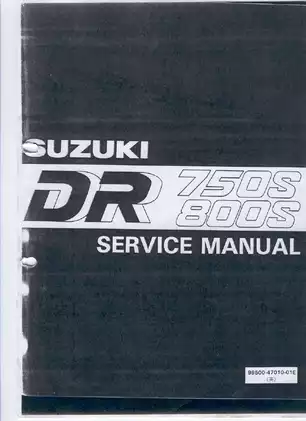 Suzuki DR750S Motorcycle Service Manual (1988-1997)