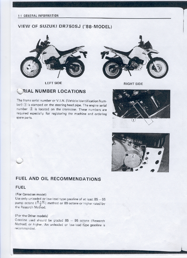 1988-1997 Suzuki DR750S, DR800S manual Preview image 5