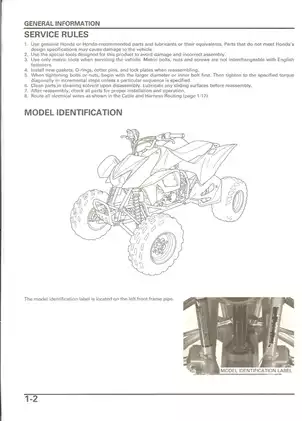 2004-2005 Honda TRX450R, TRX450 service manual Preview image 5