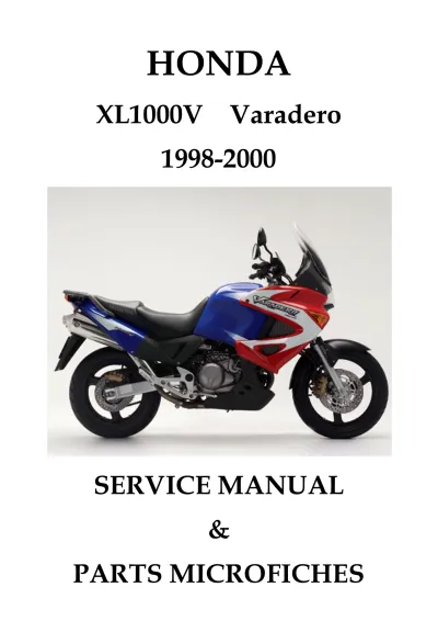 Preview: 1998–2000 Honda XL1000V Varadero / XL1000 Service Manual (P/N 62MBT00)