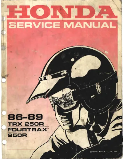 Preview: 1986–1989 Honda TRX 250R Fourtrax Service Manual