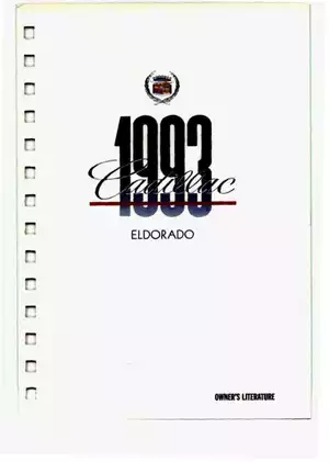 1993 Cadillac Eldorado owners manual