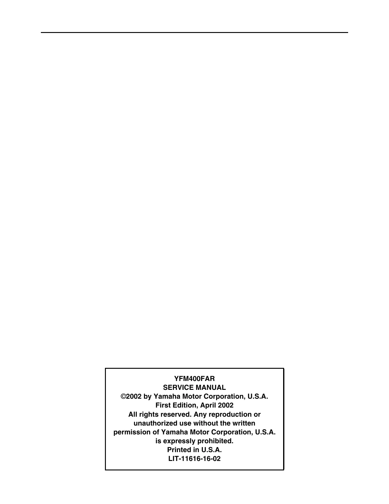 2003-2004 Yamaha Kodiak 400, YFM400 manual Preview image 2