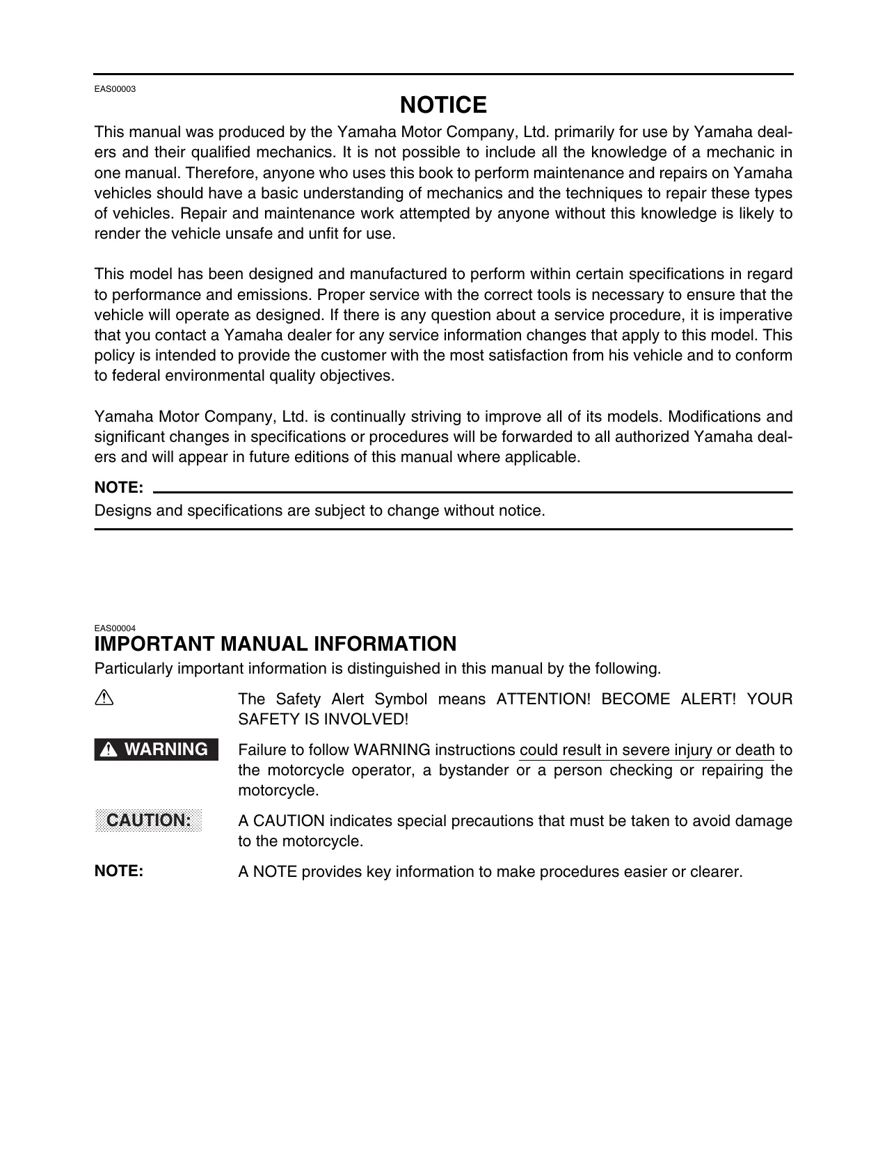 2002 Yamaha XV17 Road Star Warrior service manual Preview image 3
