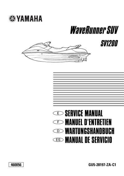 Preview: Yamaha SUV SV1200 Waverunner 2000–2004 Service Manual (P/N GU5-28197-ZA-C1)